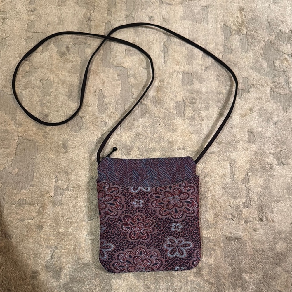 Purple and Black Bohemian Crossbody Bag